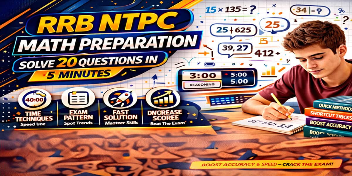 RRB NTPC math preparation guide with speed solving techniques