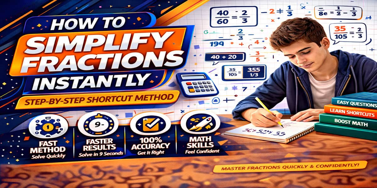 Fraction simplification shortcut methods for competitive exams