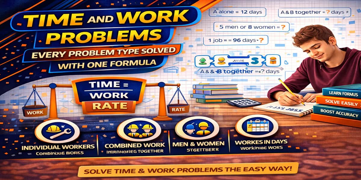 Time and work problems complete guide with shortcuts for competitive exams