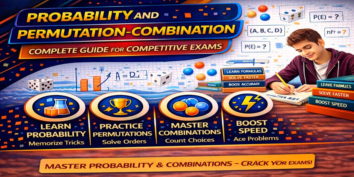 Probability permutation and combination complete guide for Banking SSC CGL and CAT