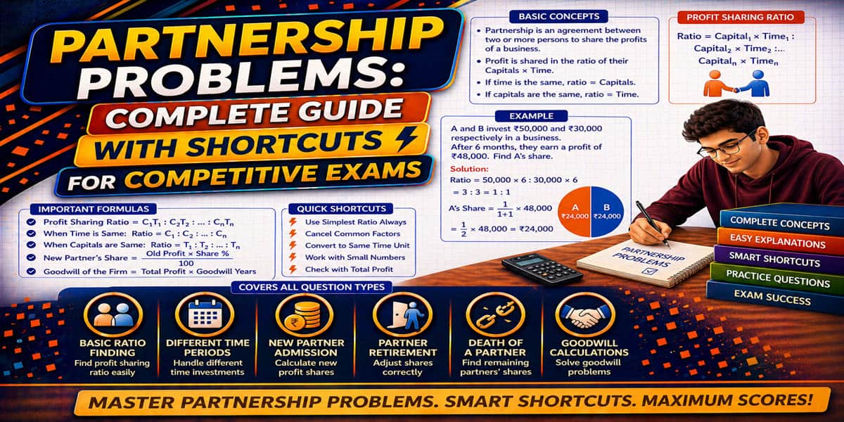 partnership problems shortcuts competitive exams