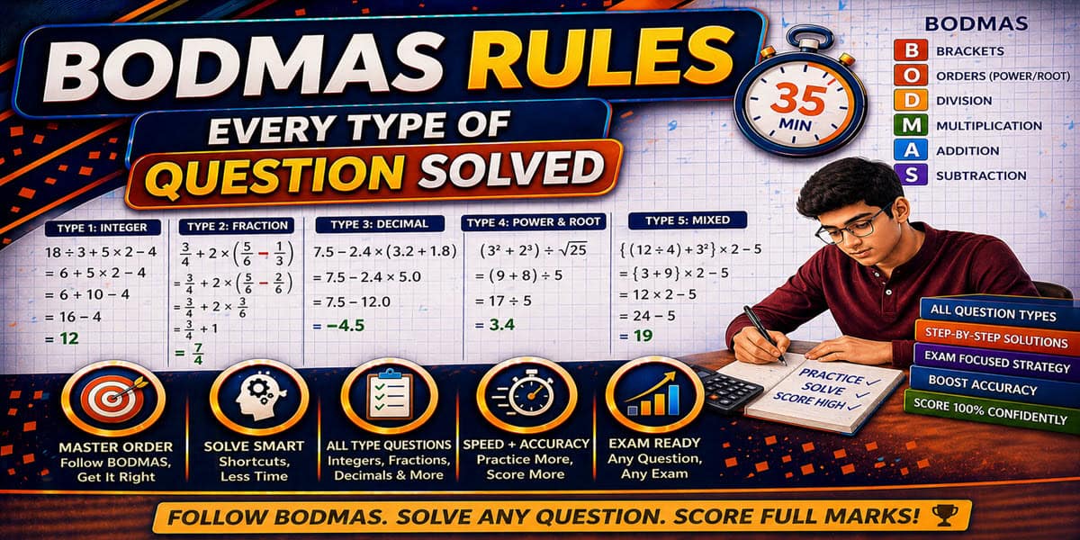 BODMAS rules complete guide with every question type solved step by step